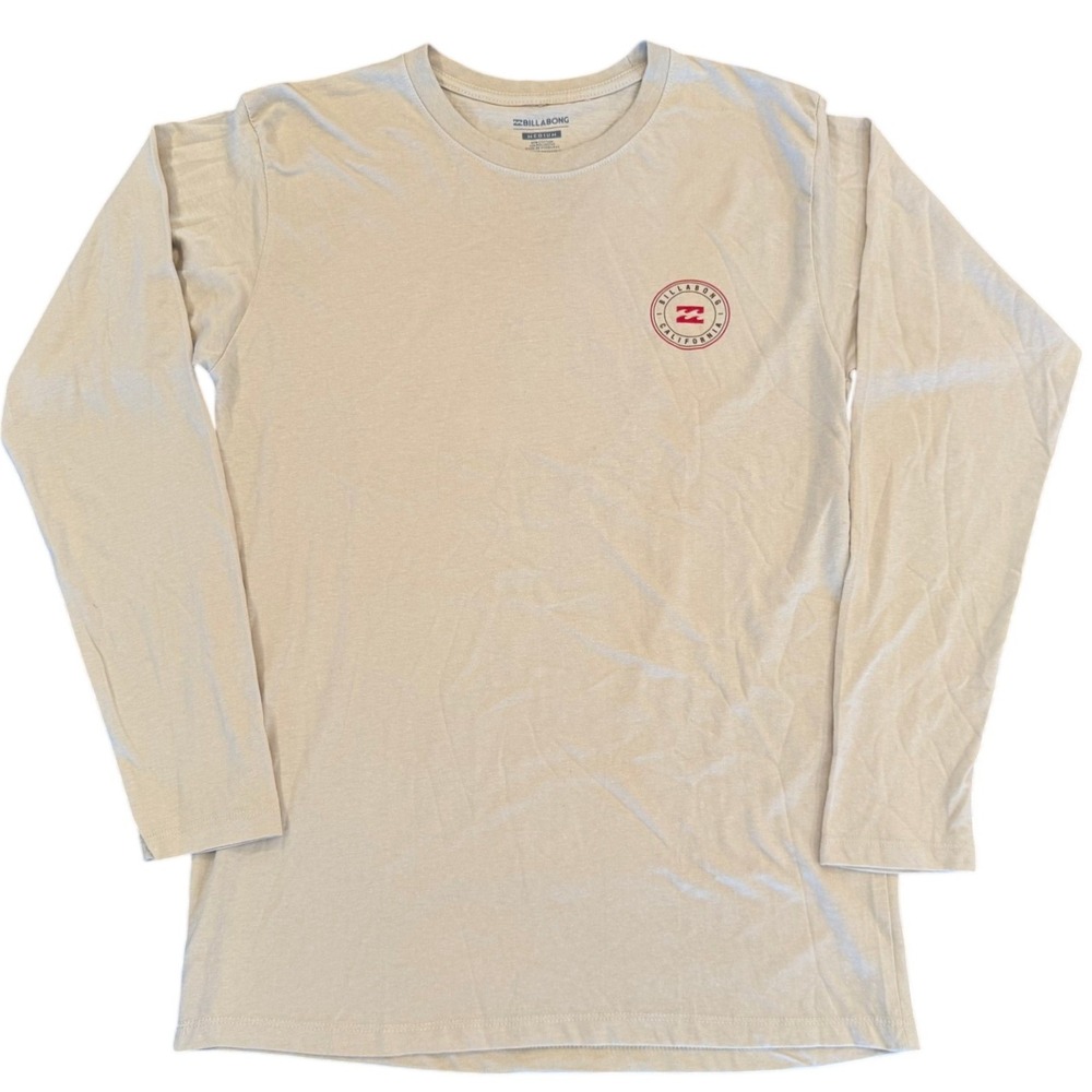 Billabong California Republic Bear Graphic Long Sleeve T-Shirt Tan Mens Medium